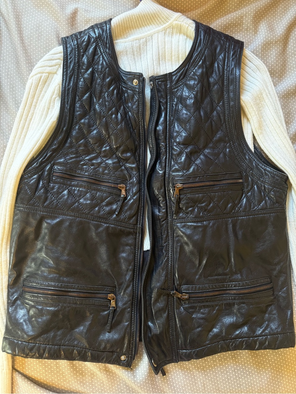 Luciano Soprani cut-off Leather Jacket